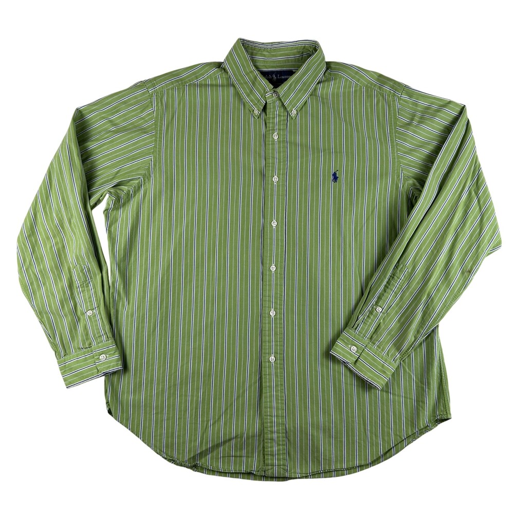 Vintage Ralph Lauren Shirt Mens XL Stripe Long Sleeve Button Down Classic Fit